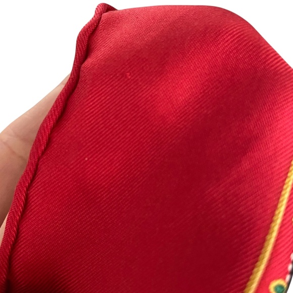 Christian Dior Silk Scarf w/ COA Baroque Frame Print– Black Red Gold– Authentic - Picture 5 of 9